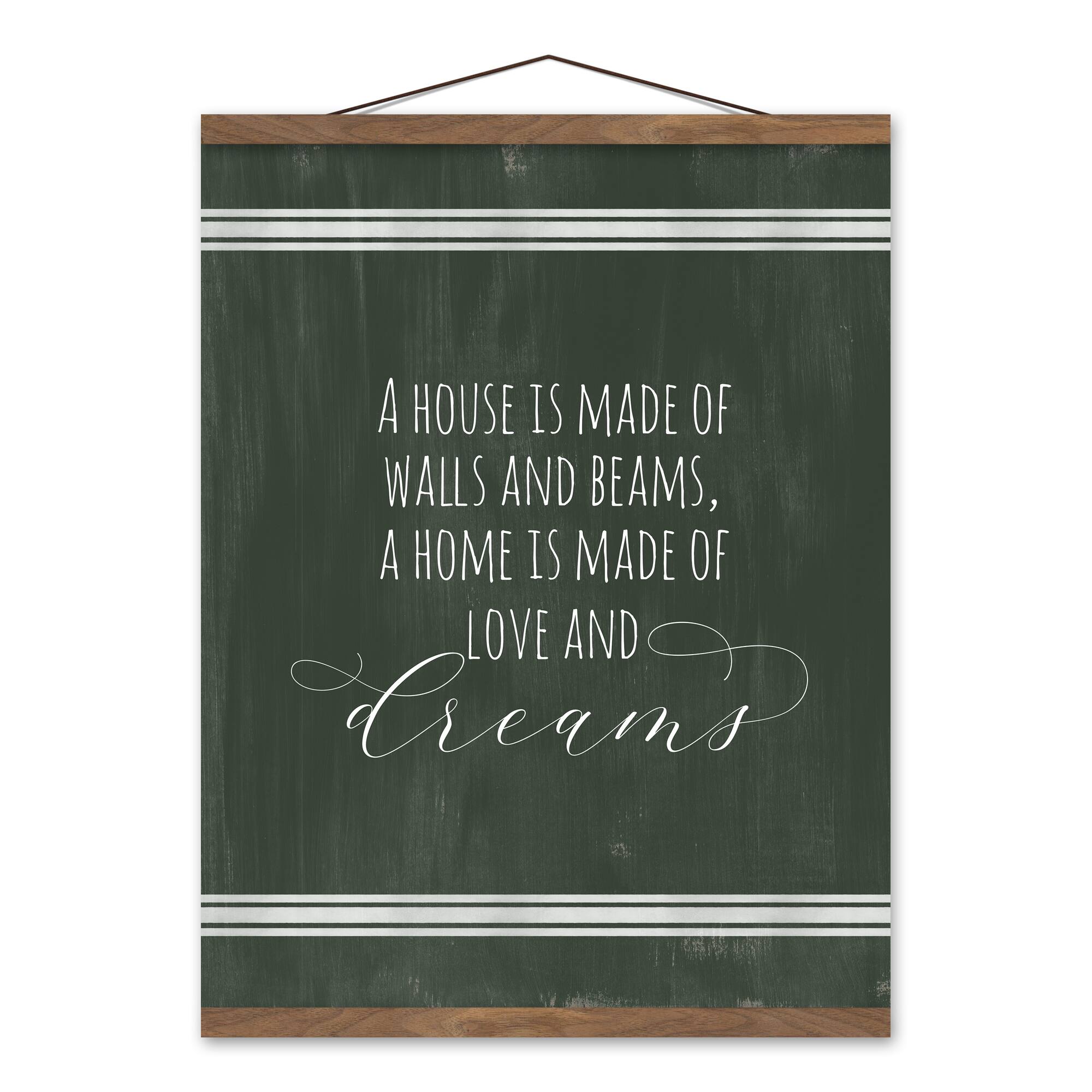 Home Of Love And Dreams 16" x 20" Teak Hanging Canvas